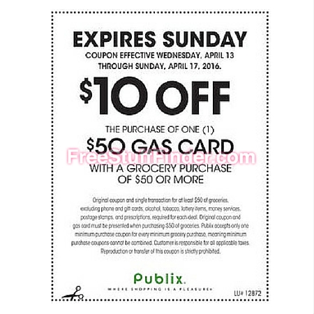 $10-$50 Gas card publix coupon edited