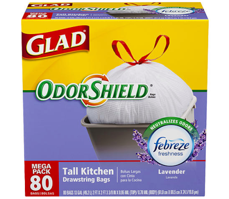 $7.99 (Reg $15) Glad Odor Shield Bags + FREE Pickup