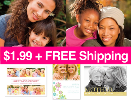 $1.99 Personalized Mother's Day Photo Cards + FREE Shipping