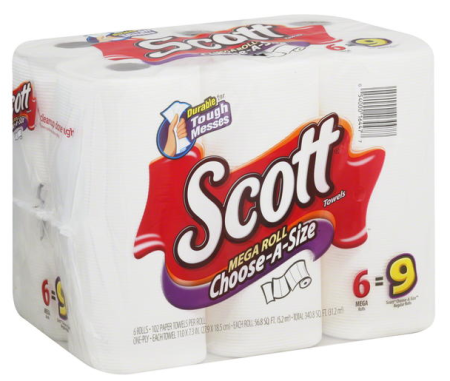 $3.99 (Reg $6.49) Scott 6-Mega Roll Paper Towels + Free Pickup