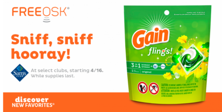 Free Gain Flings Detergent (Select Sam's Club Locations)