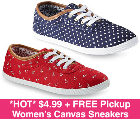 *HOT* $4.99 Women’s Canvas Sneakers + FREE Pickup