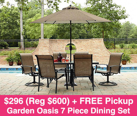 $296 (Reg $600) 7 Piece Dining Set + FREE Pickup