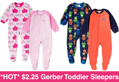 *HOT* $2.25 Gerber Toddler Sleepers + FREE Pickup