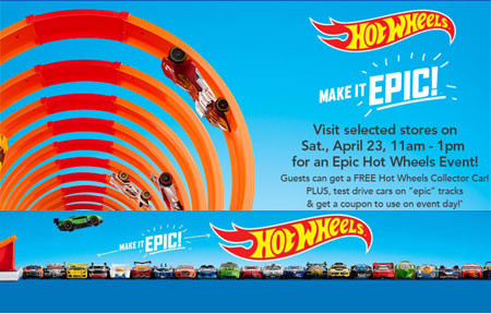 FREE Epic Hot Wheels Event at Toys R Us (TODAY)