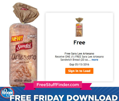 Kroger Friday Freebie: Sara Lee Artesano Bread (Ends 5/1)
