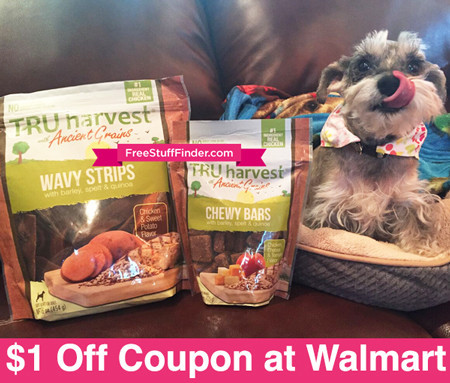 $1.00 Off TRU harvest Dog Treats at Walmart - Print Now!