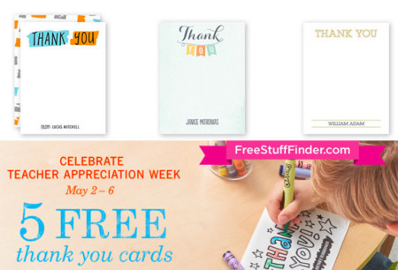 5 FREE Thank You Teacher Appreciation Cards