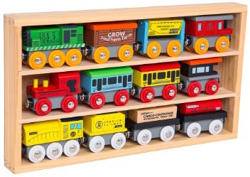 $19.95 (Reg $50) 12-Piece Wooden Train Cars