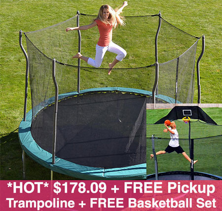 *HOT* $178.09 ($400 Value) 12′ Trampoline + FREE Basketball Set