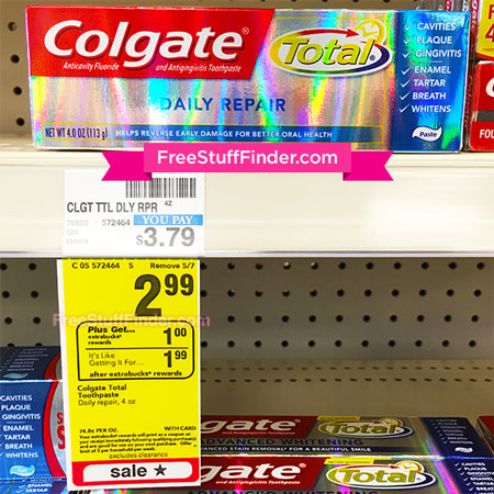 FREE Colgate Total Toothpaste + $0.51 Moneymaker at CVS