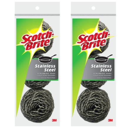$1.43 Scotch Brite 3-Pack Stainless Steel Scrubbing Pads