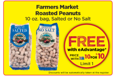FREE Farmers Market Roasted Peanuts Coupon at Giant Eagle