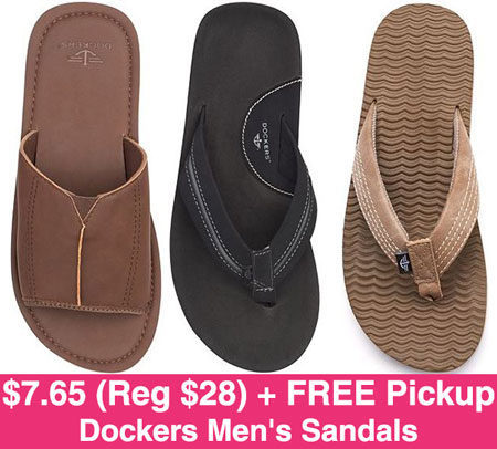 *HOT* $8.50 (Reg $32) Dockers Men's Flip Flops and Sandals + FREE Pickup