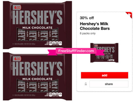 $0.58 per Bar Hershey's Chocolate at Target (Print Now)