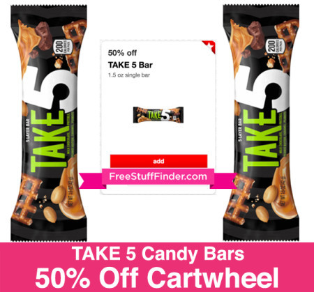 *High Value* 50% Off TAKE 5 Candy Bar Cartwheel Offer