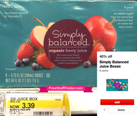 40% Off Simply Balanced Juice Boxes + Target Deal