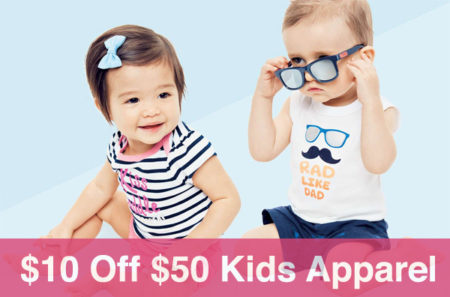 $10 Off $50 Kids Apparel Purchase + Free Shipping