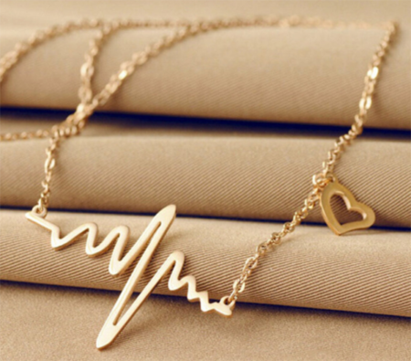 FREE Gold Tone Heartbeat Necklace (Just Pay Shipping)