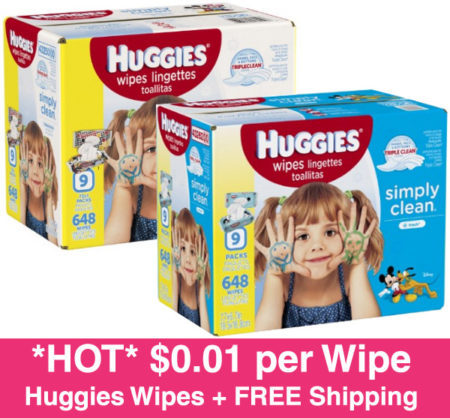 *HOT* $0.01 Per Wipe Huggies Wipes + FREE Shipping