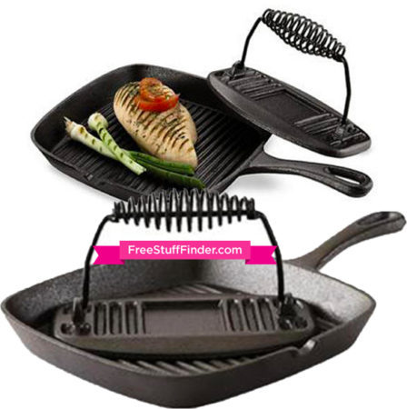 $12.81 (Reg $20) Cast Iron Grill Pan & Press + Free Pickup