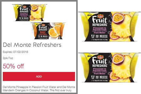 *NEW* 40% Off Del Monte Refreshers Cartwheel