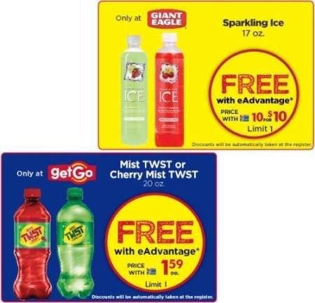 FREE Sparkling Ice & Mist TWST at Giant Eagle