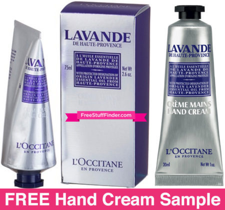 FREE Sample L'Occitane Lavender Hand Cream