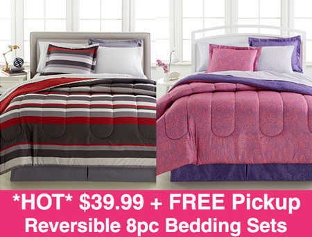 $39.99 (Reg $100) Reversible 8pc Bedding Sets + FREE Pickup