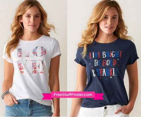 $3.49 (Reg $10) Women's Patriotic Tees + Free Pickup