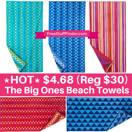 $5.12 (Reg $30) The Big Ones Beach Towels + FREE Pickup