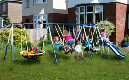 $199 (Reg $299) Super 8 Metal Swing Set + Free Shipping