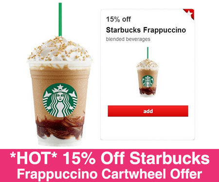 *HOT* 15% Off Starbucks Frappuccino Cartwheel Offer