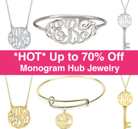 *HOT* Up to 70% Off Monogram Hub Jewelry on Zulily