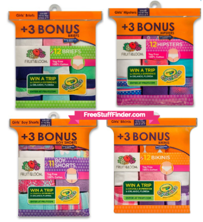 fruit of the loom girls panties walmart
