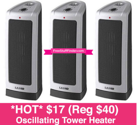 $17 (Reg $40) Oscillating Tower Heater + Free Store Pickup