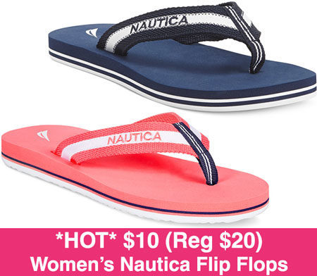 *HOT* $10 (Reg $20) Women’s Nautica Flip Flops + FREE Pickup