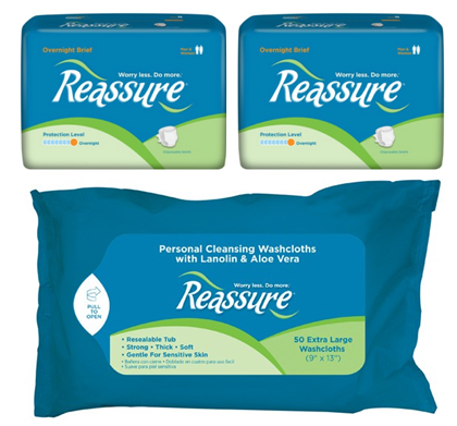 FREE Samples Reassure Briefs, Pads or Washcloth