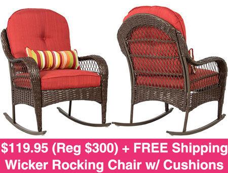 $119.95 (Reg $300) Wicker Rocking Chair + FREE Shipping