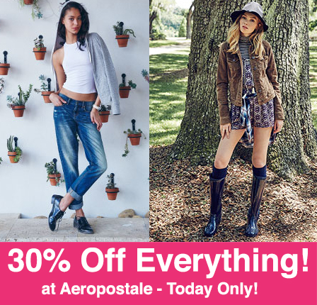 *HOT* 30% Off Everything at Aeropostale (Today Only!)