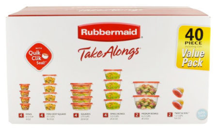 $9.89 Rubbermaid 40-Piece Food Storage + FREE Store Pickup