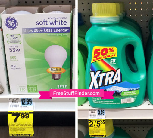 *HOT* $0.50 (Reg $7.99) GE Light Bulbs + Xtra Laundry Detergent at Rite Aid