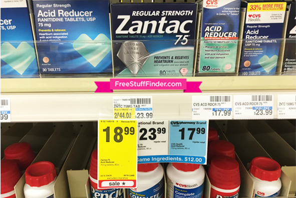 FREE Zantac75 Acid Reducer at CVS (After Mail In Rebate)
