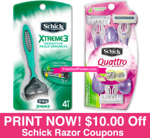 *HOT* $10.00 in NEW Schick Razor Coupons