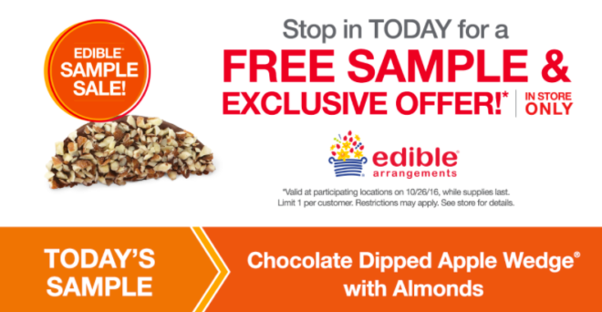 FREE Sample Chocolate Dipped Apple Wedge (Today Only)