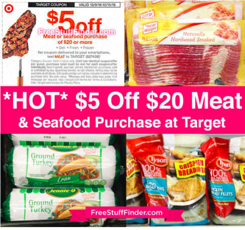 $5 Off $20 Meat & Seafood Purchase at Target (Through 10/15)