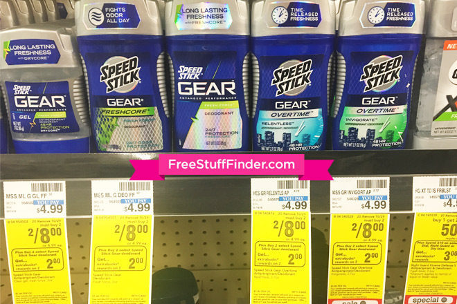 $1.00 (Reg $4.99) Speed Stick Gear Deodorant at CVS