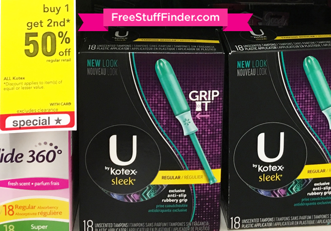 FREE U by Kotex Sleek Tampons at CVS