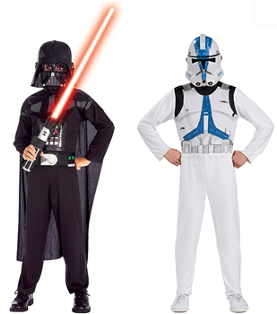 $19.95 (Reg $40) Star Wars Darth Vader & Clone Trooper Costume Set