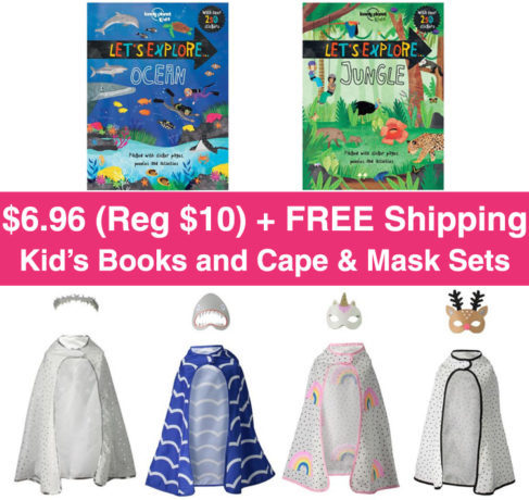 $6.96 (Reg $10) Kids' Cape & Mask Sets and Let's Explore Books + FREE Shipping